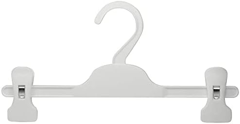HANGERWORLD Kids Pants Hanger with Adjustable Clips (10 Pack, White) - 11inch Perfectly Sized for Baby, Kids, V1258-DP02-F-302