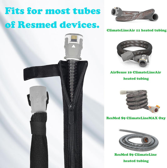 iGuerburn 6ft 4in CPAP Hose Cover for ResMed Airsense 11 & 10 ClimateLineAir Heated Tubing, Full-Length V1258-DP02-F-318