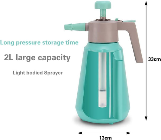 Garden Pump Sprayer, 68 oz/0.5 Gallon Hand Held Pressure Sprayer with Safety Valve & Adjtable Nozzle, Large V1258-DP02-F-331