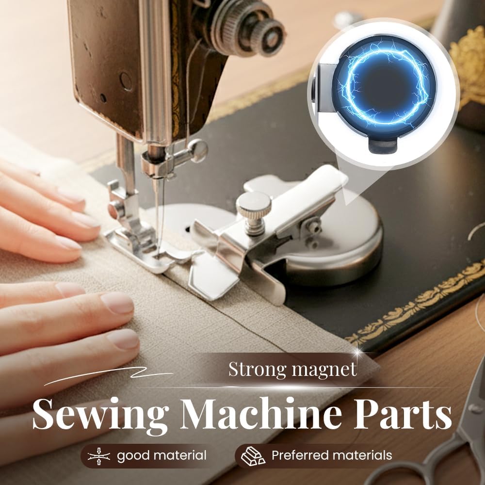 Adjtable Magnetic Seam Guide | Multi-Purpose Sewing & Quilting Guide with Round Edge & Adjtable Clip | Magnet V1258-DP02-F-392