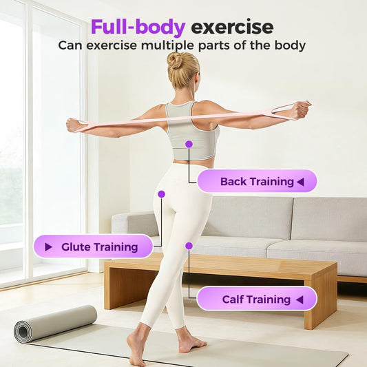 Figure 8 Resistance Bands for Women & Men - 35LB Silicone Pull Rope with Non-Slip Handles, Home Gym Yoga V1258-DP02-F-408