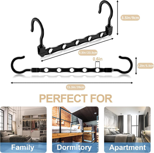 24 Pack Hangers Space Saving Magic Space Saver Storage Smart Plastic Clothes Hanger Organizer Closet V1258-DP02-F-465