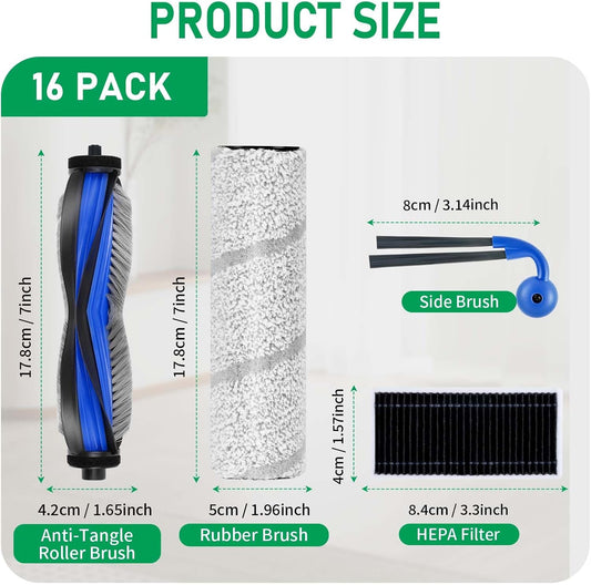 15Pcs Replacement Accessories Compatible with Ecovacs Deebot X11 Pro Omni / X11 OmniCycloneRobot Vacuum V1258-DP02-F-491