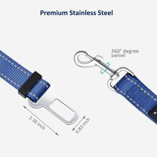 Dogs Cats Car Seat Belts, 2 Packs, Vehicle Harness, Pets Safety Seatbelts, Elastic, Adjtable, Compatibility, V1258-DP02-F-544