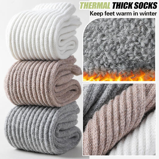 Merino Wool Slouch Boot Socks Thermal Warm Winter Thick Scrunch Cozy Crew Socks for Women 4 Pairs V1258-DP02-F-555