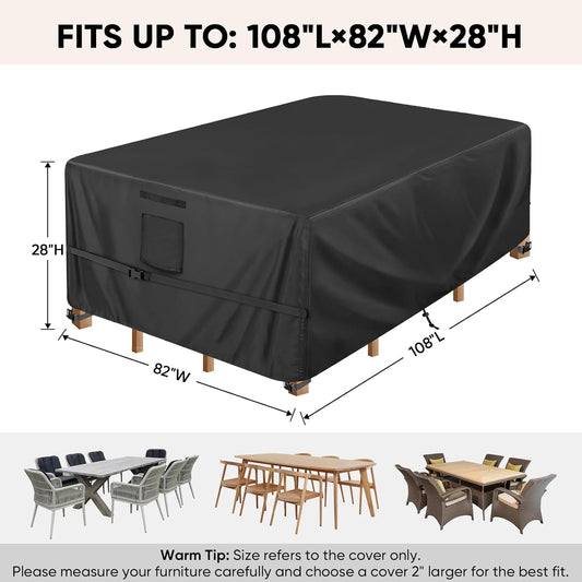Patio Furniture Covers, Outdoor Furniture Covers Waterproof, Heavy Duty Oxford Patio Table Cover for Outdoor V1258-DP02-F-567