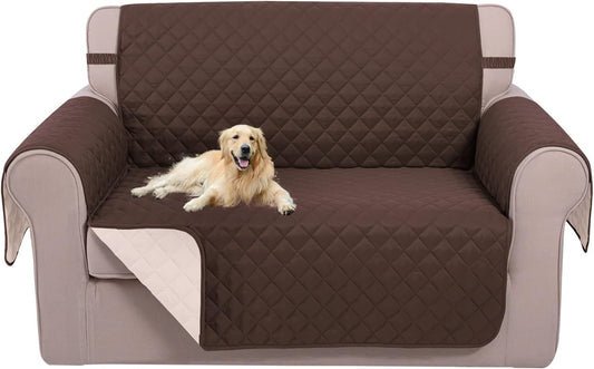 UNICE Home Reversible Sofa Cover Bundle Loveseat Cover(Sofa+Loveseat Small, Coffee) V1258-DP02-F-593