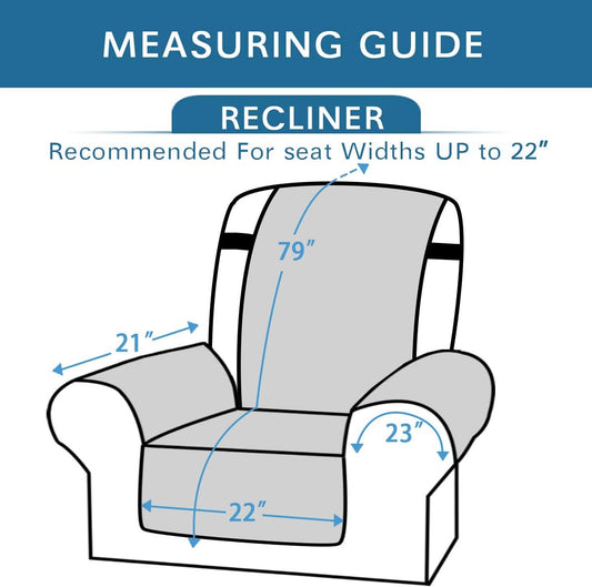 Reversible Quilted Recliner Covers Recliner Chair Cover Water Resistant Furniture Protector Washable Couch V1258-DP02-F-653
