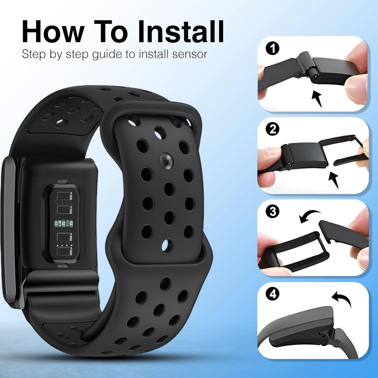 Silicone Replacement Band Compatible with WHOOP 4.0 - Adjtable Sport Strap for WHOOP Fitness Tracker - V1258-DP02-F-688