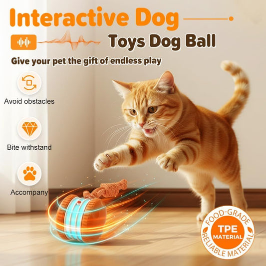 Interactive Dog Toys for Small Large Dogs,Moving Dog Toys to Keep Them Busy,Automatic Electric Rolling Ball V1258-DP02-F-754