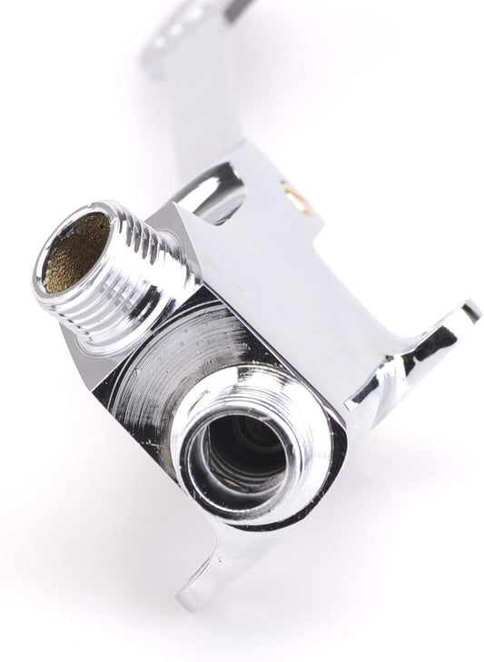 Single Foot Pedal Water Valve Copper Bathroom Faucet for Basin Water Tap Floor Mount Single Pedal Valve Silver V1258-DP02-F-760