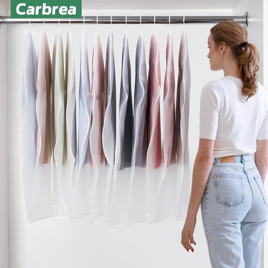 12 Pack Garment Bags for Hanging Clothes - Translucent Suit Bag for Closet Wardrobe Storage Travel - 24" x 42" V1258-DP02-F-786
