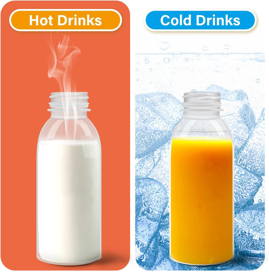 EONJOE Dishwasher Safe 16oz Plastic Bottles with Caps Reusable BPA Free PP5 Juice Milk Water Smoothie Bottle V1258-DP02-F-83