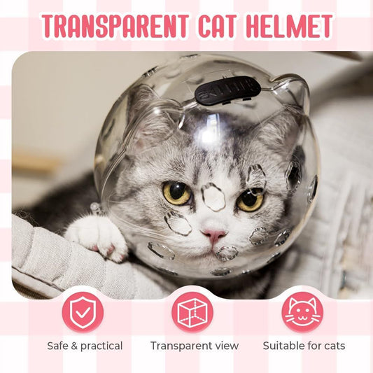 Cat Grooming Mask with Anti-Bite, 2025 New Cat Muzzle for Grooming Mouth Cover Breathable Hood, Transparent V1258-DP02-F-840