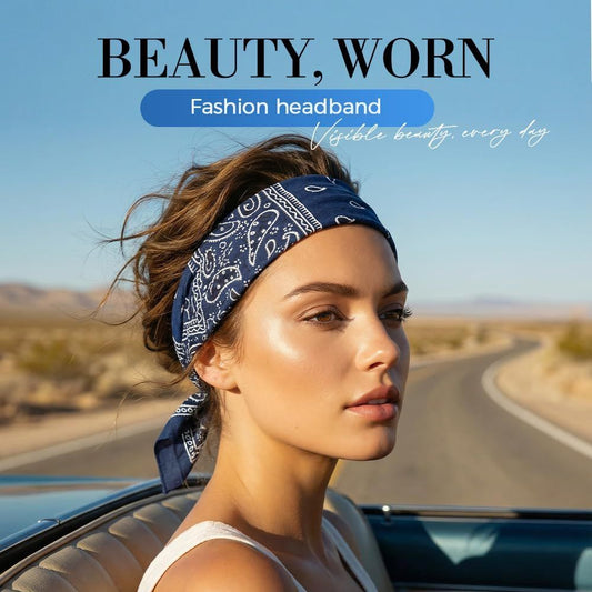 Non Slip Wide Headbands for Women, Yoga Headband, Soft Moisture Wicking Stretchy Fashion Hair Bands for V1258-DP02-F-853