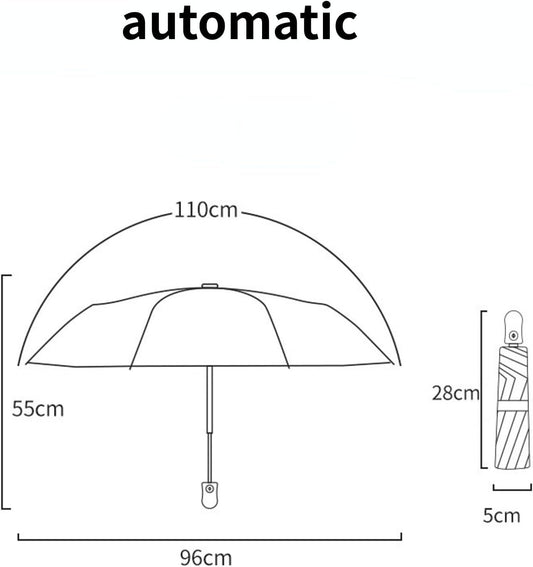 French Style Floral Foldable UV Protection Umbrella for Women, Automatic Open Close Sun & Rain Portable Mini V1258-DP02-F-900