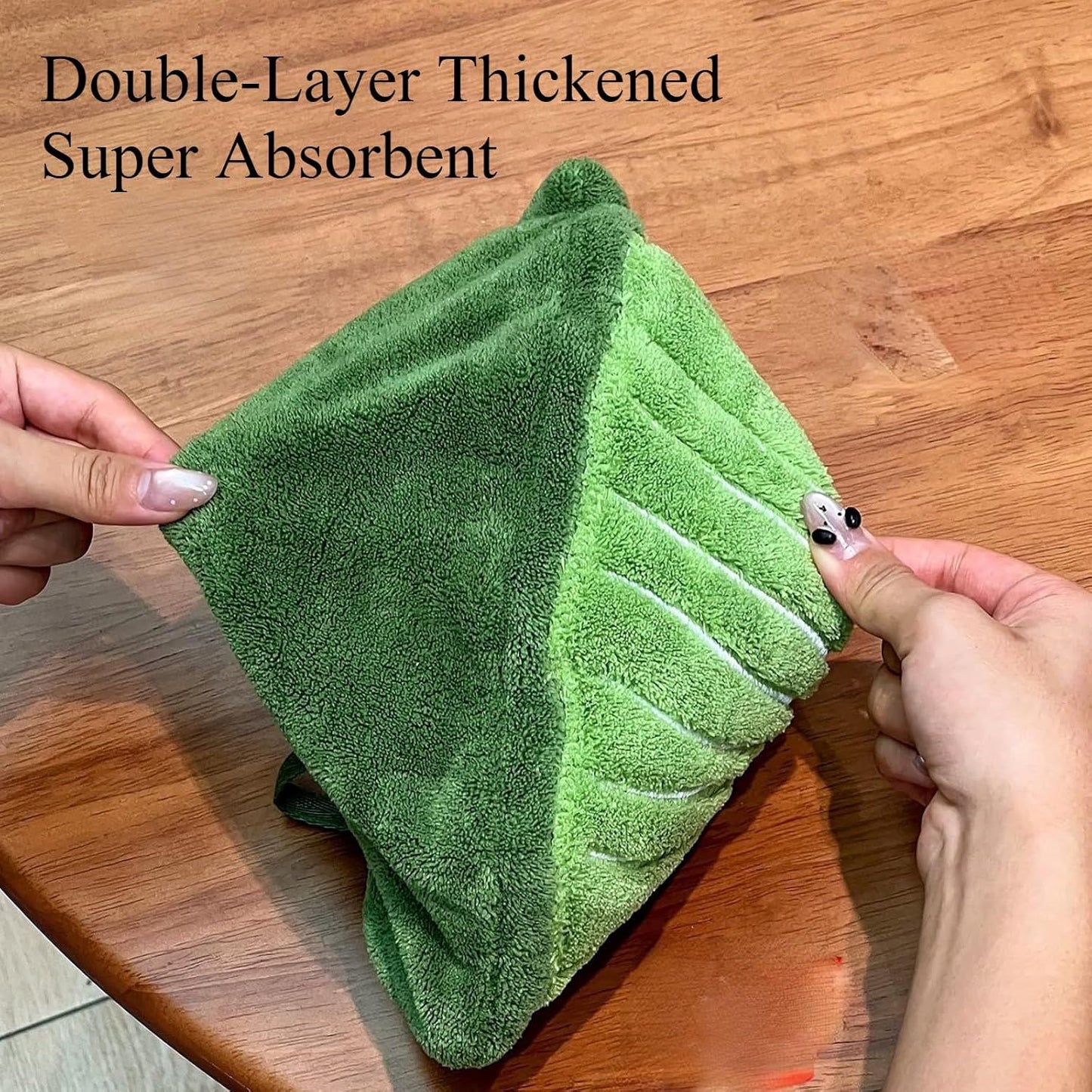 2 Pcs Set Leaf Design Coral Fleece Hand Towel Soft Absorbent Towel for Kitchen, Bathroom, and Countertop Decor V1258-DP02-F-903