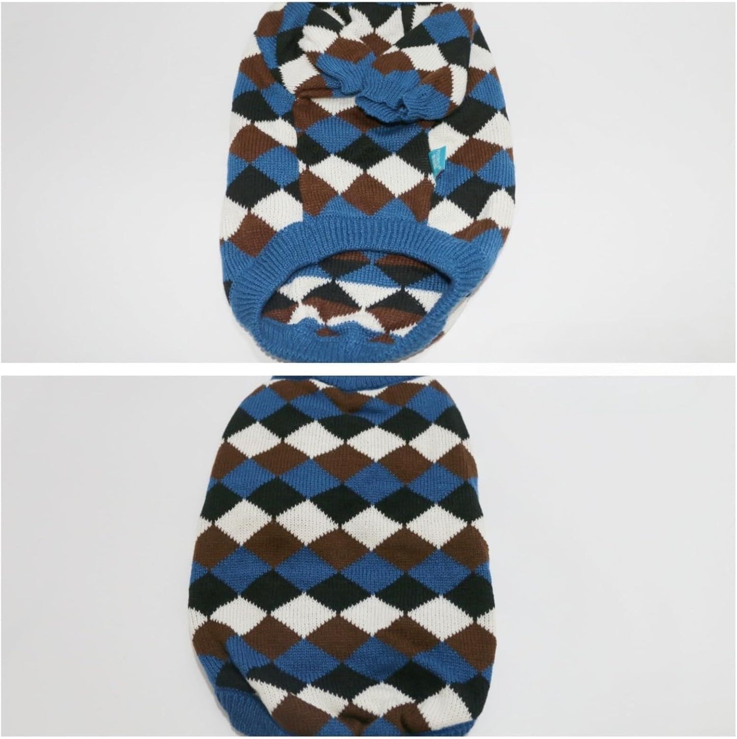 Small Medium Size Dog Cat Winter Sweater, Warm Thick Argyle Pattern Knitted Pullover Clothing for Pet (Small) V1258-DP02-F-906