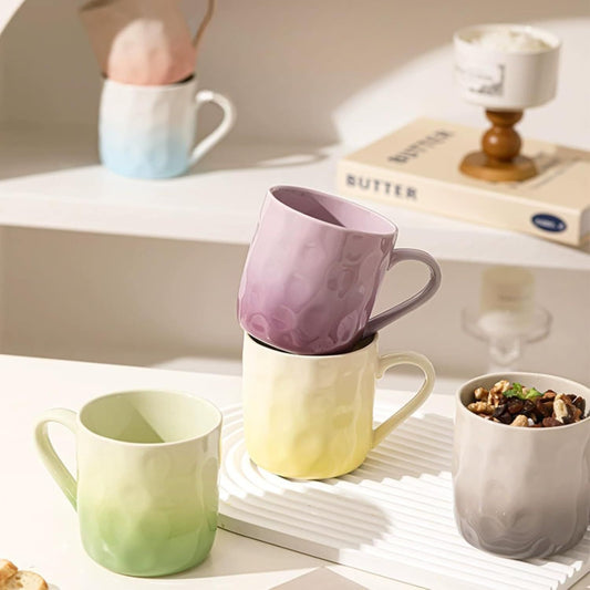 13 Oz Ombre Ceramic Coffee Mug Tea Mug, Home Drinking Cups for Matching Family and Couples (purple,13 Oz) V1258-DP02-F-917
