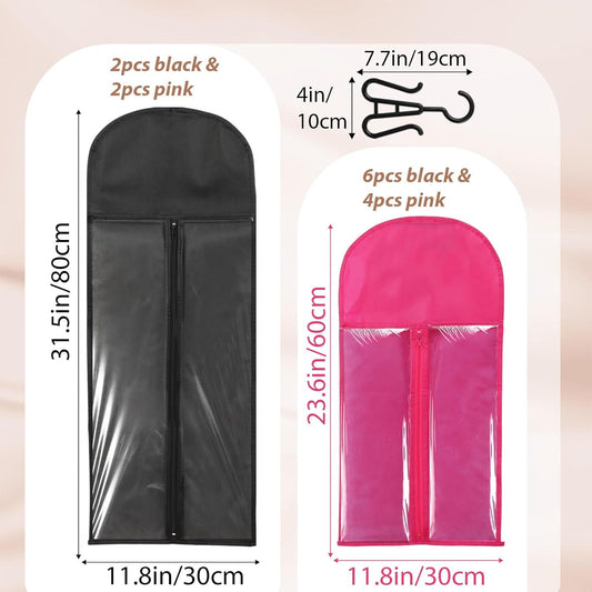 14PCS Wigs Storage Bags With Hanger, Dust-proof Wig Holder, Water-proof Wigs Rack & Organizer, Breathable V1258-DP02-F-928