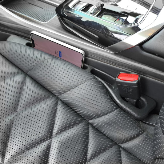 2 Pack No Drop Car Seat Gap Filler Guard, Stopper/Catcher to Fill The Gap Between Seat and Console Black Car V1258-DP02-WO-1006