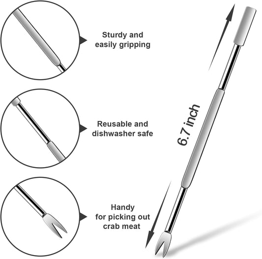 8 Pcs Lobster Crackers and Picks Set, Crab Leg Cracker Tools, Stainless Steel Seafood Crackers & Forks Nut V1258-DP02-WO-1095