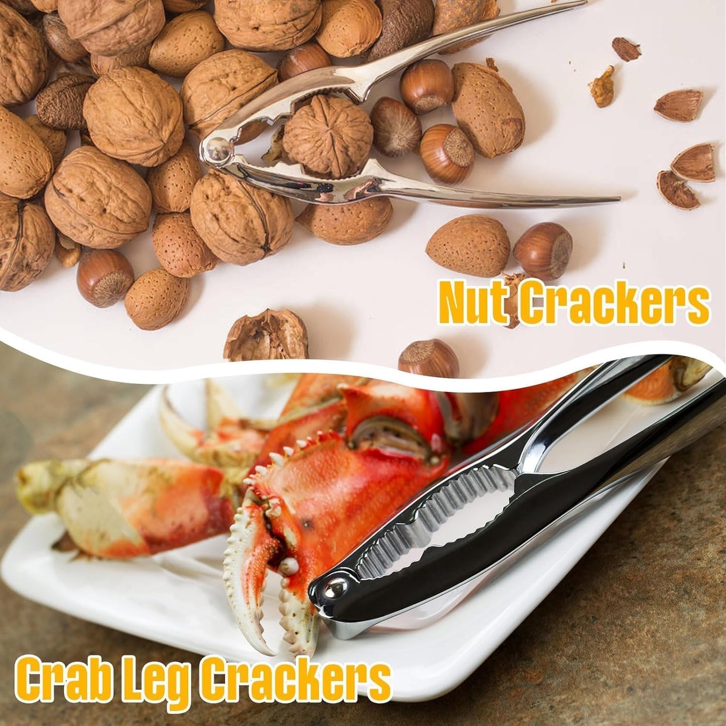 8 Pcs Lobster Crackers and Picks Set, Crab Leg Cracker Tools, Stainless Steel Seafood Crackers & Forks Nut V1258-DP02-WO-1095