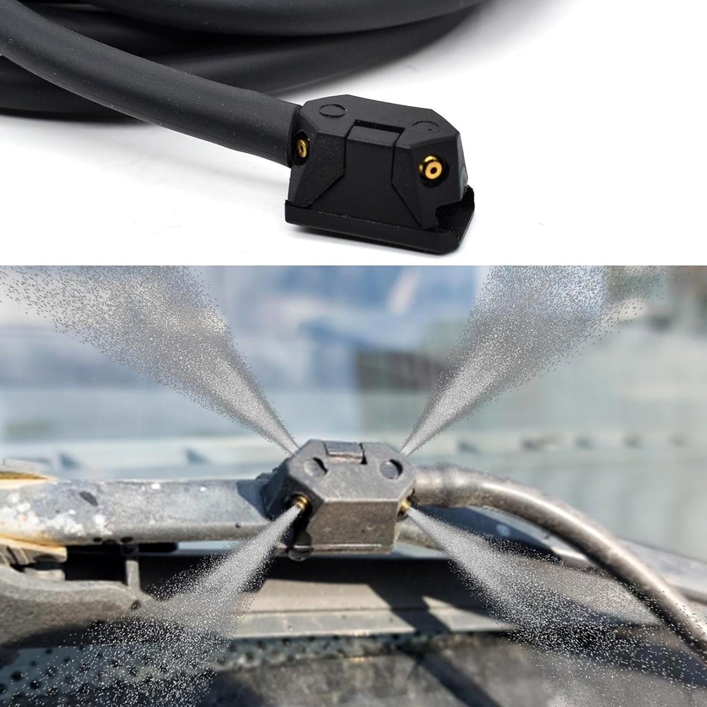 4 PCS Front Windshield Washer Nozzles, 4 Holes Car Windshield Washer Wiper Arm Sprayer, Auto Left Right V1258-DP02-WO-121