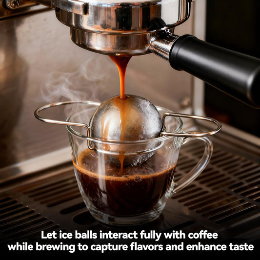 2 Pack Espresso Frozen Ball for Espresso Coffee, Stainless Steel Espresso Chilling Ball Espresso Cooler V1258-DP02-WO-145