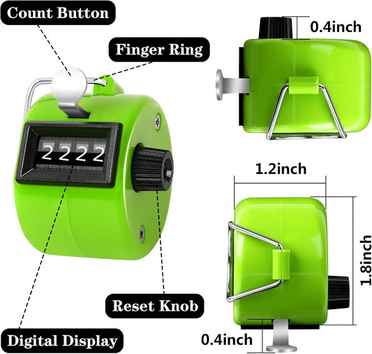 Handheld Mechanical Counter Clicker, 5 Pcs 4-Digital Number Tally Click Counter for School Event Golf Sports V1258-DP02-WO-249