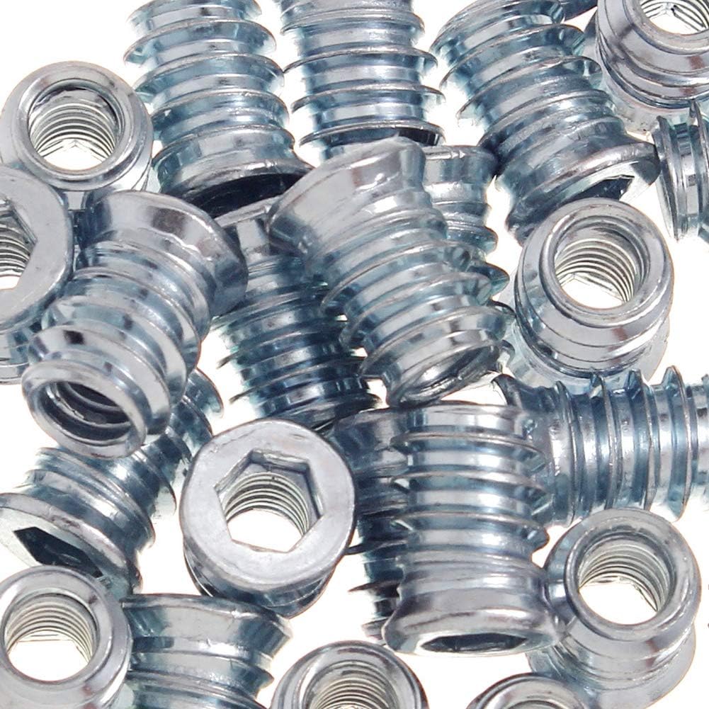 1/4-20 Hex Drive Threaded Inserts for Wood - 40 Pieces V1258-DP02-WO-264