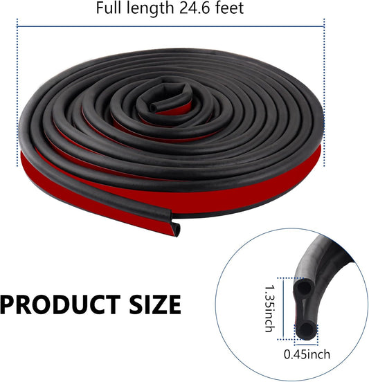 Truck Tonneau Cover Seal,Camper Shell Seal Rubber Weather Stripping with Double Hole,Universal Tailgate Seals V1258-DP02-WO-266
