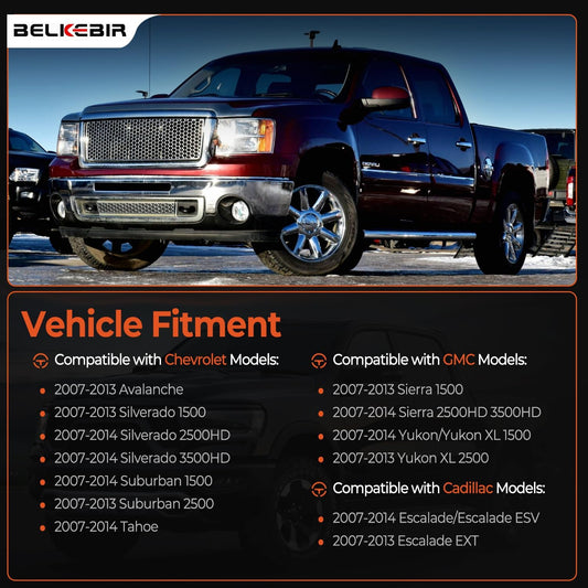 Exterior Chrome Door Handle Rear Left Driver Side Compatible with 2007-2014 Chevy Silverado Suburban V1258-DP02-WO-273