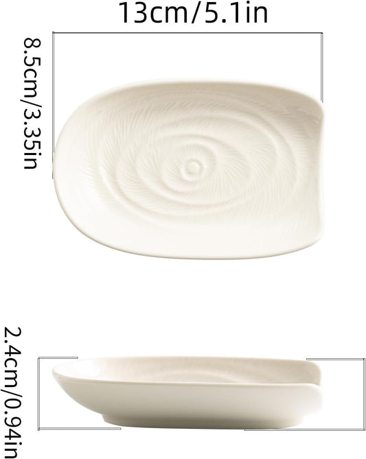 Ceramic Spoon Rest for Kitchen Counter 5.1 Inch Porcelain Spoon Holder Farmhouse Cooking and Coffee Spoon V1258-DP02-WO-30