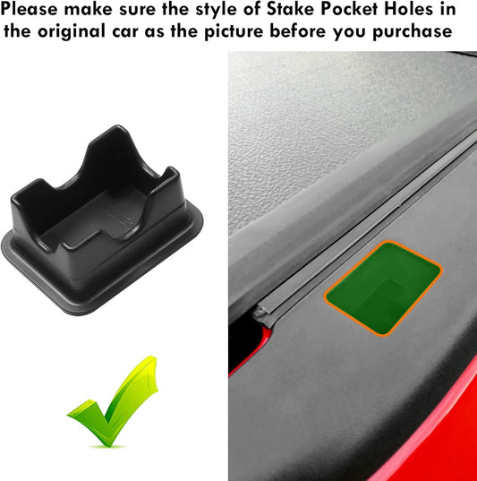 Ram 1500 Stake Pocket Covers, Rear Truck Bed Rail Stake Pocket Cover Compatible with Dodge Ram 2019-2024 2025 V1258-DP02-WO-316