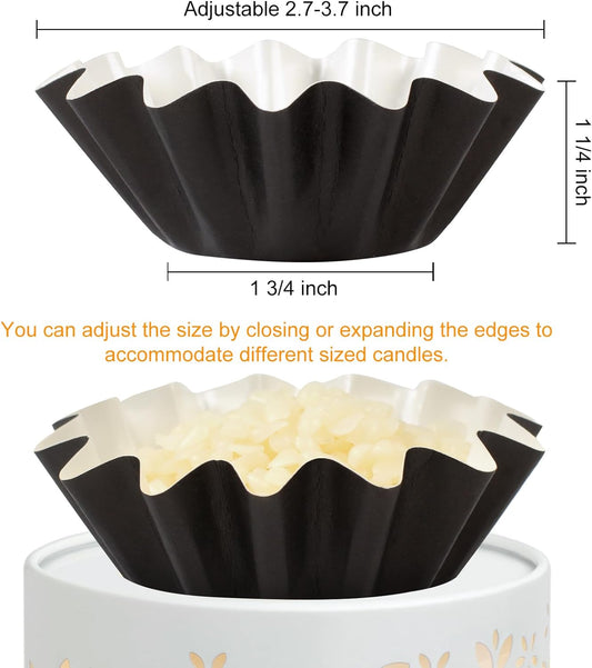 70P Wax Melt Liners, Reusable Wax Warmer Liners for Any Wax Cubes, Leakproof Wax Melt Cups for Scented V1258-DP02-WO-502