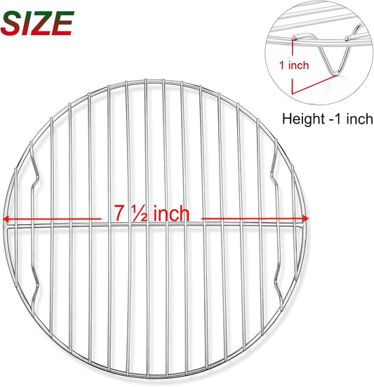 7 1/2 Inch Cooking Rack Round, Stainless Steel Round Rack for Cooking Cooling Steaming Baking, Fit Air Fryer V1258-DP02-WO-58
