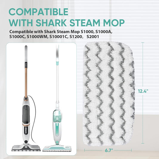 6 Pack S1000 S2001 Steam Mop Replacement Pads for Shark S1000 S1000A S1000C S1000WM S10001C S1200 & S2001 V1258-DP02-WO-580