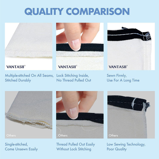 15 Pack Blank Cotton Canvas DIY Craft Zipper Bags Pouches Pencil Case for Makeup Cosmetic Toiletry Stationary V1258-DP02-WO-600