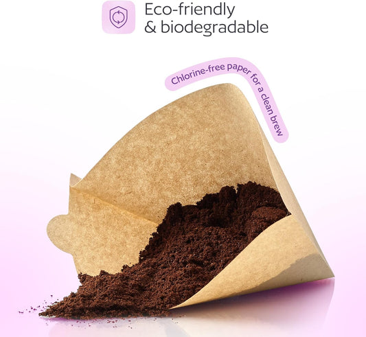 100 Count #4 Unbleached Paper Coffee Filters for Cuisinart, Ninja, BLACK+DECKER & other 8-12 Cup Coffee V1258-DP02-WO-618