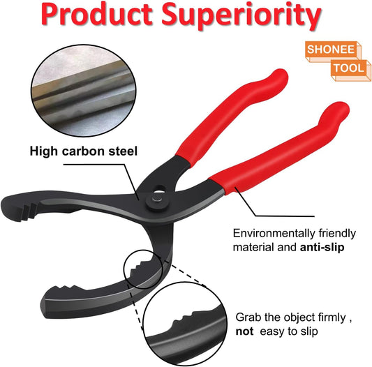 Oil Filter Wrench (L:12", Jaw Capacity: 60mm to 102mm), Automotive Oil Filter Removal Tool for Oil Change, V1258-DP02-WO-652