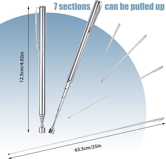 4 Pieces Telescoping Magnetic Pick up Tool Grabbers Reacher Tools with Pocket Clip 25 Inch Telescopic V1258-DP02-WO-691