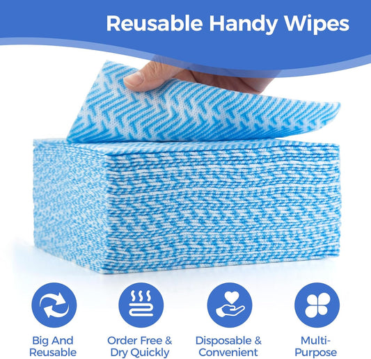 Reusable Cleaning Towels, Multi-Purpose Handy Towel, Blue Handi Wipe Reusable Cloths, Disposabel Dry Kitchen V1258-DP02-WO-720