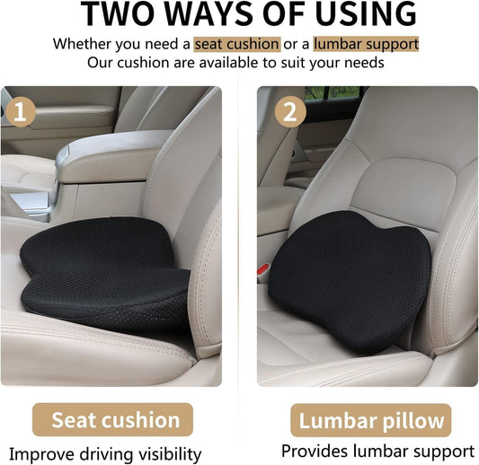 Car Seat Cushion - Memory Foam Car Seat Pad - Sciatica & Lower Back Pain Relief - Car Seat Cushions for V1258-DP02-WO-766