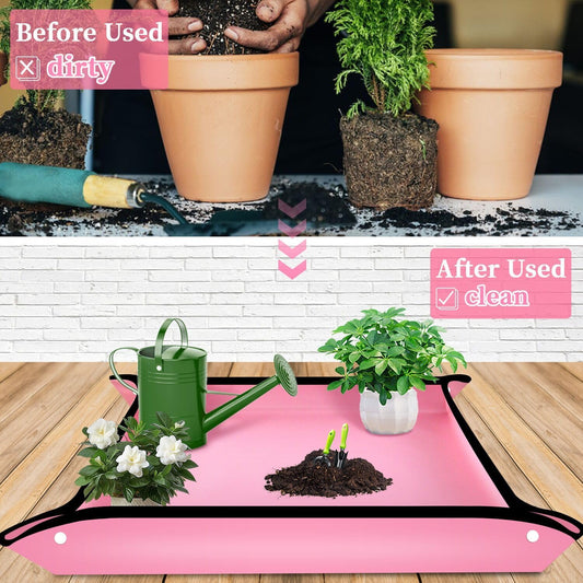 Repotting Mat for Indoor Plant Transplanting 29.5"x 29.5" Pink Garden Mat for Plant Lovers Oxford Fabric V1258-DP02-WO-834