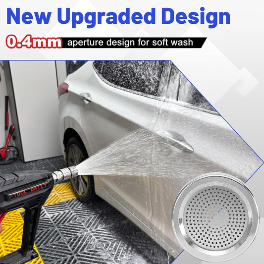 Pressure Washer Nozzle Tips for Soft Wash, Shower Nozzle for Pressure Washing with 1/4" Quick Connector, V1258-DP02-WO-888