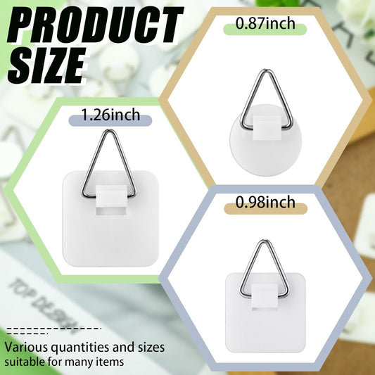 45 Pcs Adhesive Picture Hanger Foamboard Picture Hanging Hooks Without Nails Plastic Sticky Photo Hooks for V1258-DP02-WO-938
