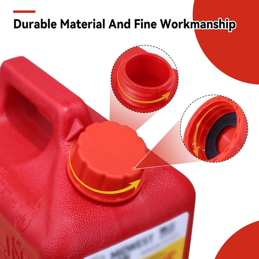 5 Gallon Gas Can Cap Replacement, Coarse Thread Gas Cap for Gasoline, Portable Gas Tank Lid for 5+ Gallon V1258-DP02-WO-95
