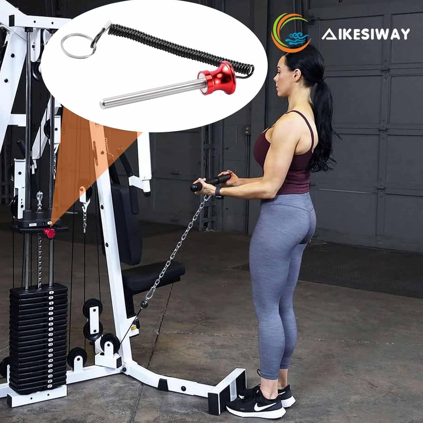 Universal Magnetic Weight Stack Pin with Pull Rope - Heavy Duty Gym for Machines | Commercial & Home V1259-DP01-A-1051