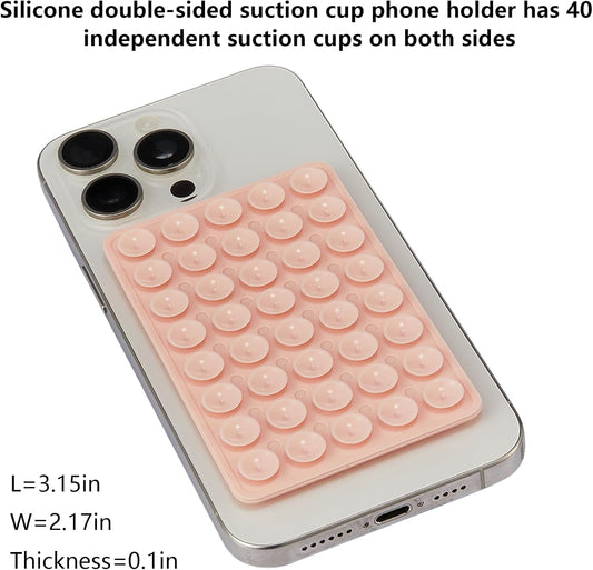 3 Pack Silicone Sticky Grip Holder for Cellphone, Suction Cup Phone Mount Hands-Free Double Sided Strong V1259-DP01-A-1065